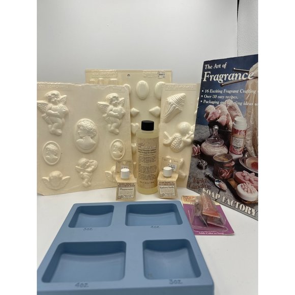 Delta Other - Vintage Soap Making Supplies Molds, Glycerin, Coloring and Scents with Book